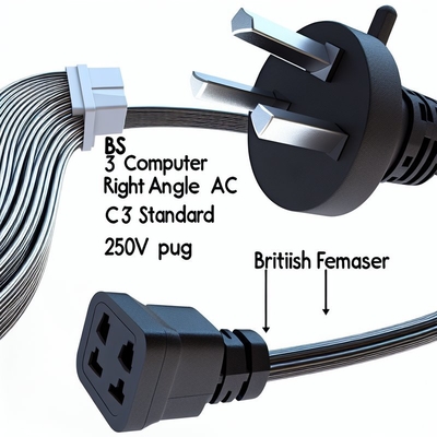 UK stekker naar IEC C7 netsnoer 250V 10A PVC mantel