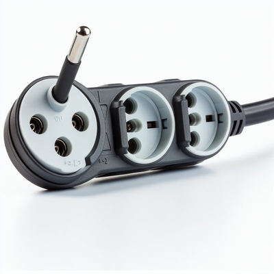 EU 3pin man tot 2 vrouwelijke stopcontact verlengsnoer 1,8m