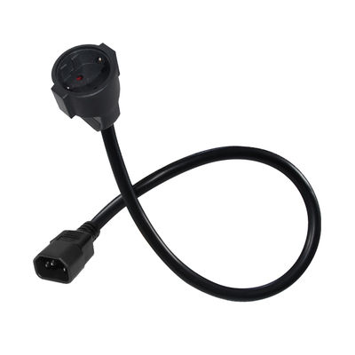 IEC C14 naar Schuko Vrouwelijke stroomadapterkabel 10A 250V H05VV-F 3G