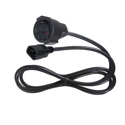 IEC C14 naar Schuko Vrouwelijke stroomadapterkabel 10A 250V H05VV-F