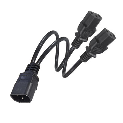 C14 naar Dual C13 Stroomverdeler Kabel 16AWG 10A 250V Haakse
