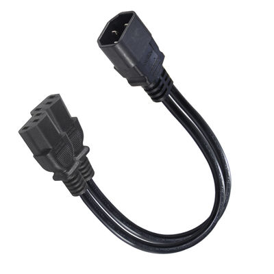 C14 naar Dual C13 Stroomverdeler Kabel 16AWG 10A 250V Haakse