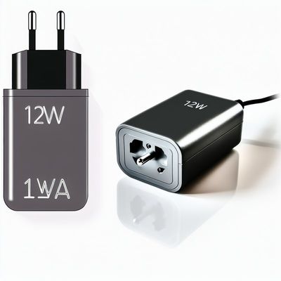 12W 1A EU DC-voedingsadapter 12V 1A AC-DC-omvormer
