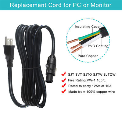 NEMA 5-15P naar PowerCON TRUE1 stroomkabel 15A 125V voor audio en verlichting