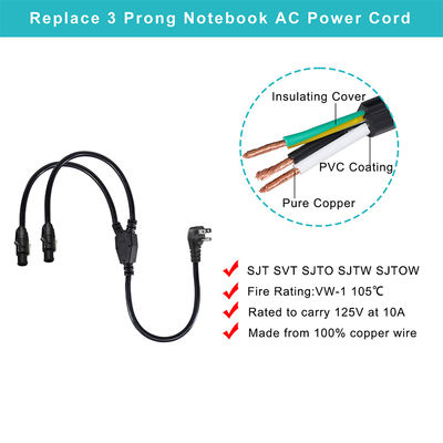 14AWG NEMA 5-15P tot Dual PowerCON Y-Splitter kabel