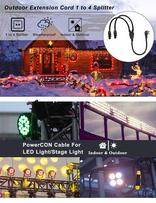 14AWG NEMA 5-15P tot Dual PowerCON Y-Splitter kabel