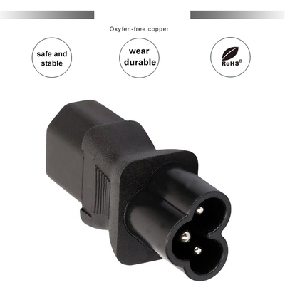 IEC C13 naar C6 voedingsadapter voor laptops en projectoren