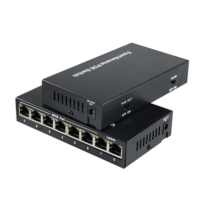 8-poort omgekeerde PoE-switch met 12V gelijkstroomuitgang voor IP-camera's