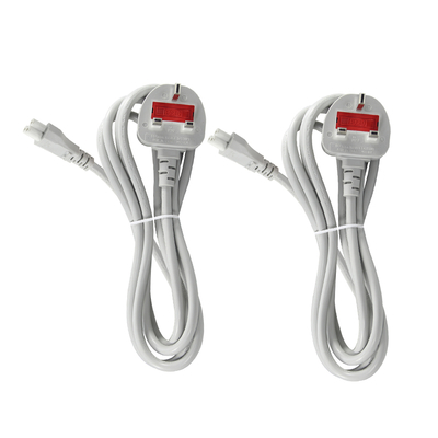 Grijze UK naar C5 netsnoer 1.5M 3-polige klaverbladkabel 250V 2.5A