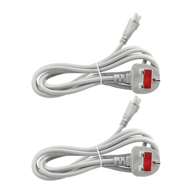 Grijze UK naar C5 netsnoer 1.5M 3-polige klaverbladkabel 250V 2.5A