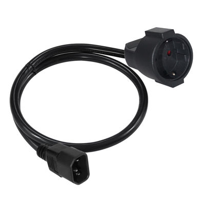 VDE CE Goedgekeurde IEC C14 naar Schuko Adapterkabel H05VV-F 3G1.0mm²