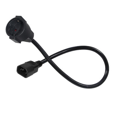 VDE CE Goedgekeurde IEC C14 naar Schuko Adapterkabel H05VV-F 3G1.0mm²