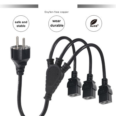 CEE 7/7 tot Triple C19 Power Splitter Cable voor serverracks