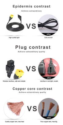 IEC C20 tot en met C19 Power Cord 14 AWG 250V 16A Zwart PVC