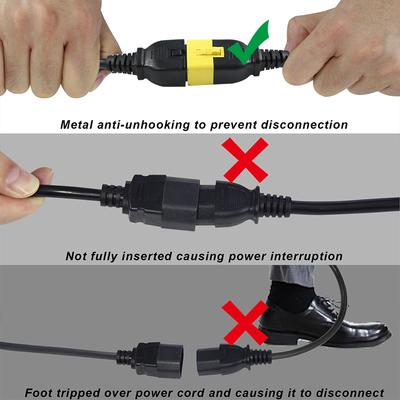 IEC C20 tot en met C19 Power Cord 14 AWG 250V 16A Zwart PVC