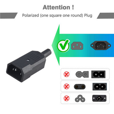 IEC C14 naar C5 Stroomadapter Zwart ABS Plug Converter