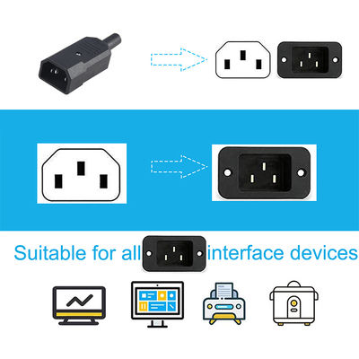 IEC C14 naar C5 Stroomadapter Zwart ABS Plug Converter
