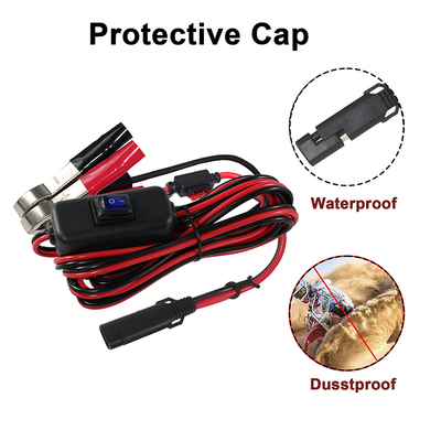 SAE naar Alligator Clip Cable met zekerheid en schakelaar 12V 24V DC