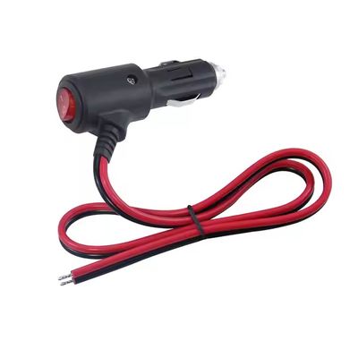 12V 24V Car Cigarette Lighter Plug to Tinned Stripped Wire Power Cable for Automotive LED Lights, GPS, Dash Camera