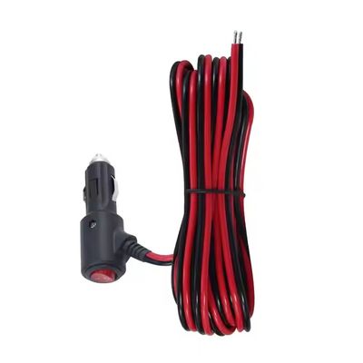 12V 24V Car Cigarette Lighter Plug to Tinned Stripped Wire Power Cable for Automotive LED Lights, GPS, Dash Camera