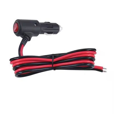 12V 24V Car Cigarette Lighter Plug to Tinned Stripped Wire Power Cable for Automotive LED Lights, GPS, Dash Camera
