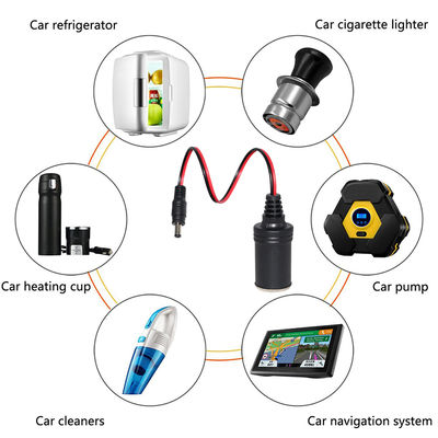 12V 24V Car Cigarette Lighter Socket to DC Plug Cable for Automotive Power Supply, LED Strip Lights, GPS, Dash Camera 6FT