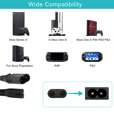 IEC 60320 C8 to 2x C7 Power Splitter Cable 1M PVC