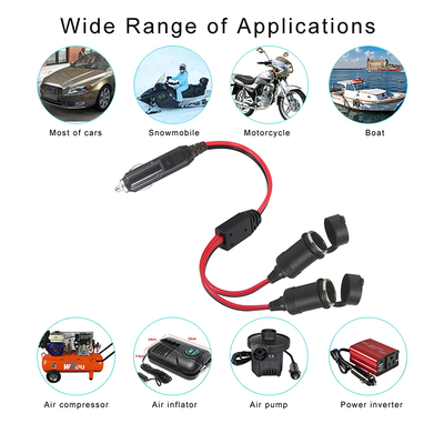 12V auto sigarettenanklaar tot dubbele stopcontact splitter verlengkabel adapter voor DC stroomvoorziening GPS dashcamera tablet