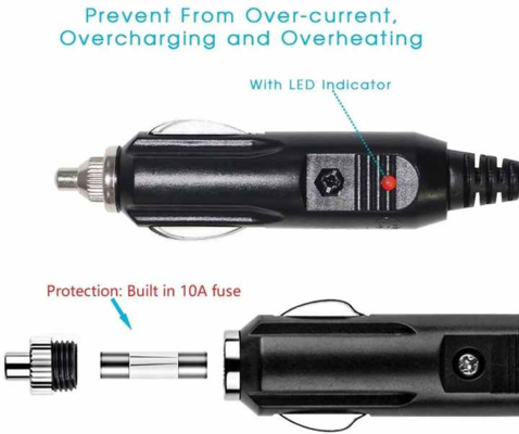 12V auto sigarettenanklaar aansluiting op OBD2 connector Diagnostische voedingskabel met veiligheidsbeveiliging voor automotive scanner code reader ECU