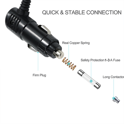 12V 3A Haakse Sigarettenaansteker Plug naar DC 2.1mm Stroomkabel