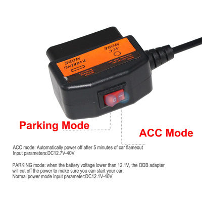 OBD Hardwire Kit met schakelaar voor Dash Cam DVR Power Cable Constant stroom lage spanning afgesneden Step up DC Cable