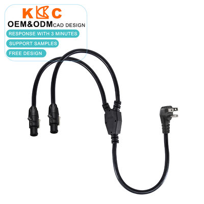 US Plug to Dual PowerCON Splitter Cable 2-poort AC Power Extension Cord voor audio, verlichting, podium en professionele apparatuur
