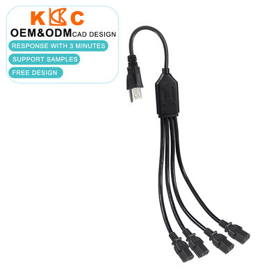 NEMA 5-15P tot 4-poort IEC C13 Power Splitter Cable, AC-verlengkabel voor servers, computers, netwerken, industriële apparatuur