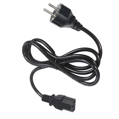 3Prong VDE goedgekeurd CEE 7/7 3pin Plug Black Power Cord met C13 Vrouwelijk