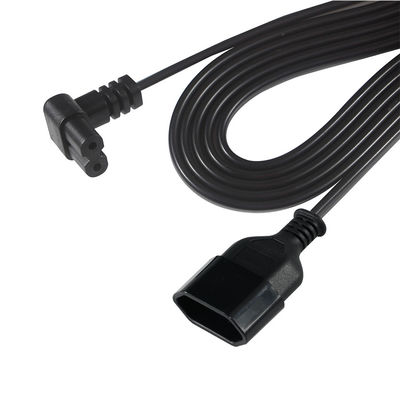 EU Schuko naar IEC C7 Haakse Netsnoer 1.2M Zwart