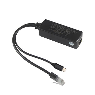 PoE-splitter met USB-C-uitgang- 48V tot 5V/9V/12V Power Over Ethernet-converter voor tablet, telefoon, Raspberry Pi, USB-C-apparaten