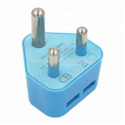 SA Plug Dual USB-A Wandlader 5V 2.4A voor Mobiele Apparaten