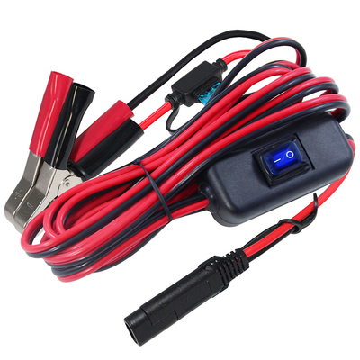 SAE naar Alligator Clip Batterijkabel met Inline Zekering en Schakelaar - 12V Stroomverlengkabel voor Zonne-energie, Automotive, Doe-het-zelf