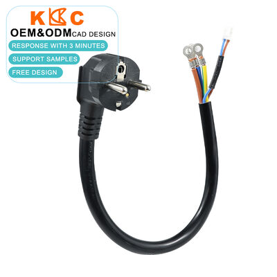 EU-standaard Schuko CEE 7/7 Plug met geïntegreerde thermistor H05VV-F 3G1.5mm2 3-core Bare End Wire Power Cable Assembly